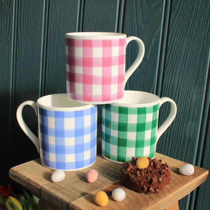 Bluebellgray Gingham Quite Big Mug 350ml