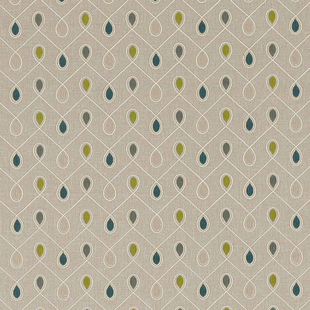 Clarke & Clarke Healey Woven Linen Fabric, Teal/Acacia