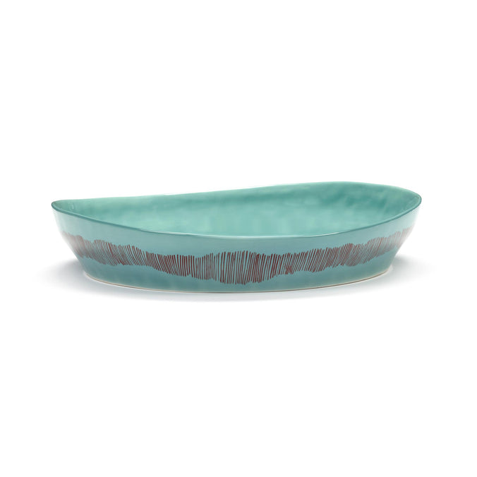 Ottolenghi Feast Deep Serving Plate Ø30cm, Azure - Red Stripes