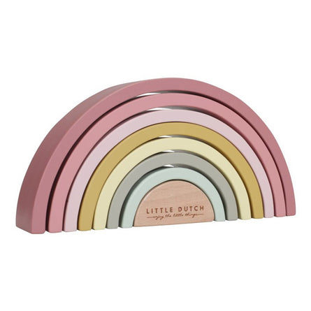 Little Dutch Wooden Rainbow Stacker, Pink