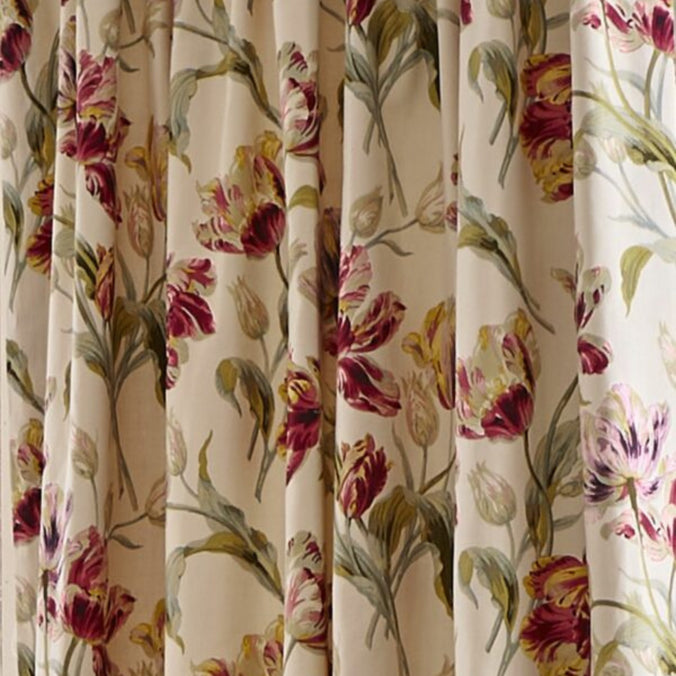 Laura Ashley Gosford Cranberry Lined Pencil Pleat Curtains | Dotmaison
